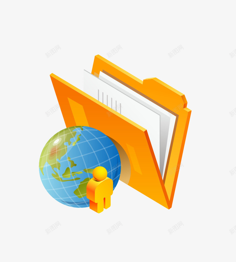 公司理念png免抠素材_新图网 https://ixintu.com 卡通 地球仪 文本 经纬线地球