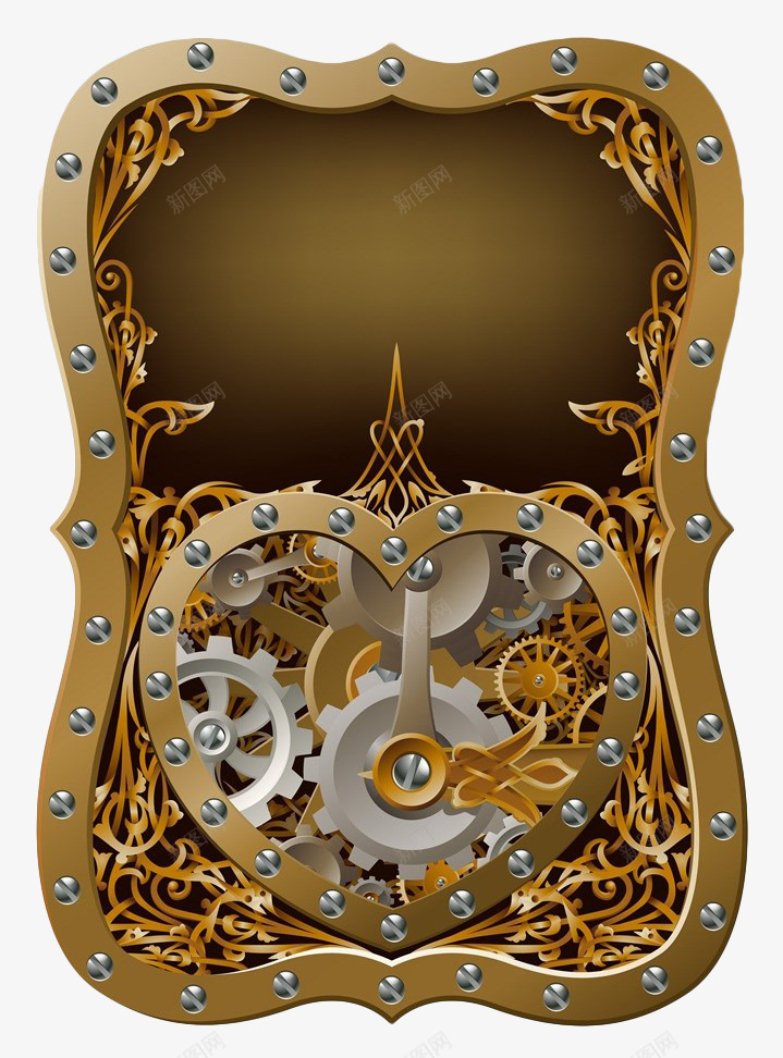 手绘钟表齿轮png免抠素材_新图网 https://ixintu.com 手表齿轮 机械 金属 金色 钟表 零件 齿轮
