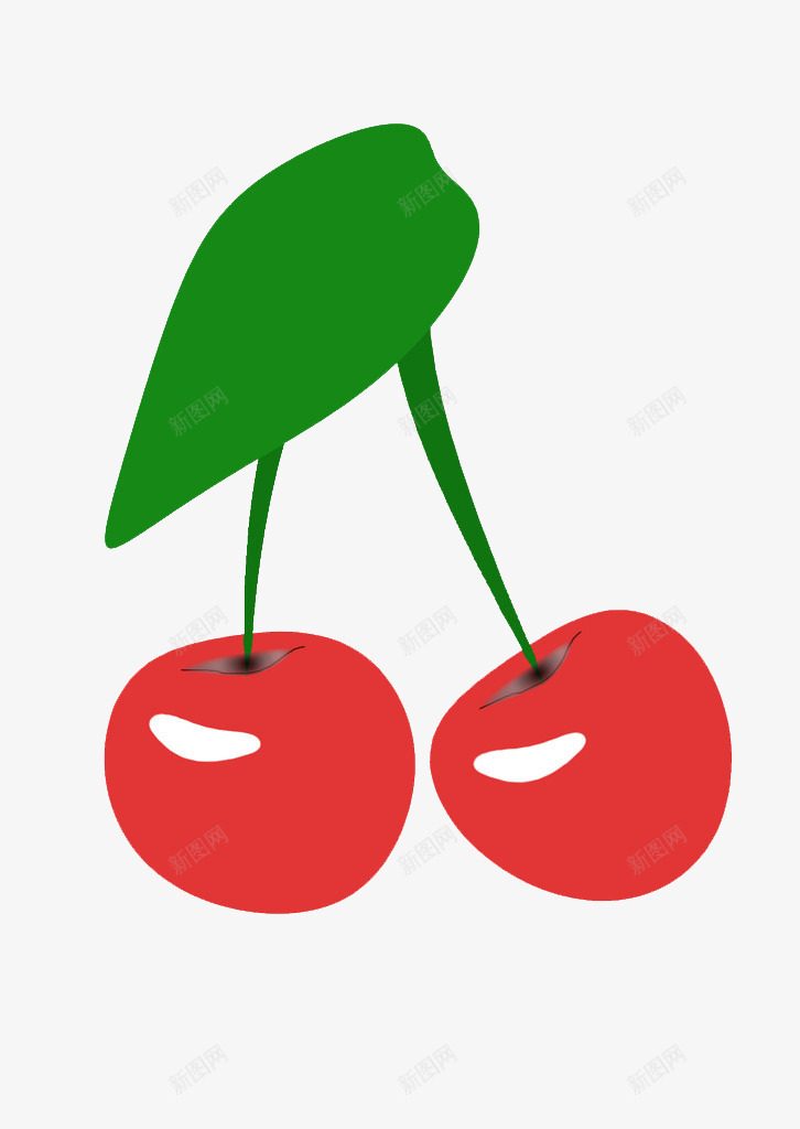 手绘卡通樱桃png免抠素材_新图网 https://ixintu.com 卡通 卡通樱桃 手绘樱桃 水果 清新 装饰 餐饮