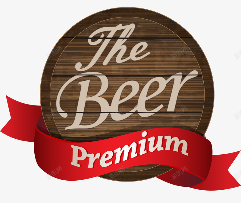beer啤酒木质标签矢量图ai免抠素材_新图网 https://ixintu.com beer 啤酒 木质 标签 飘带 矢量图