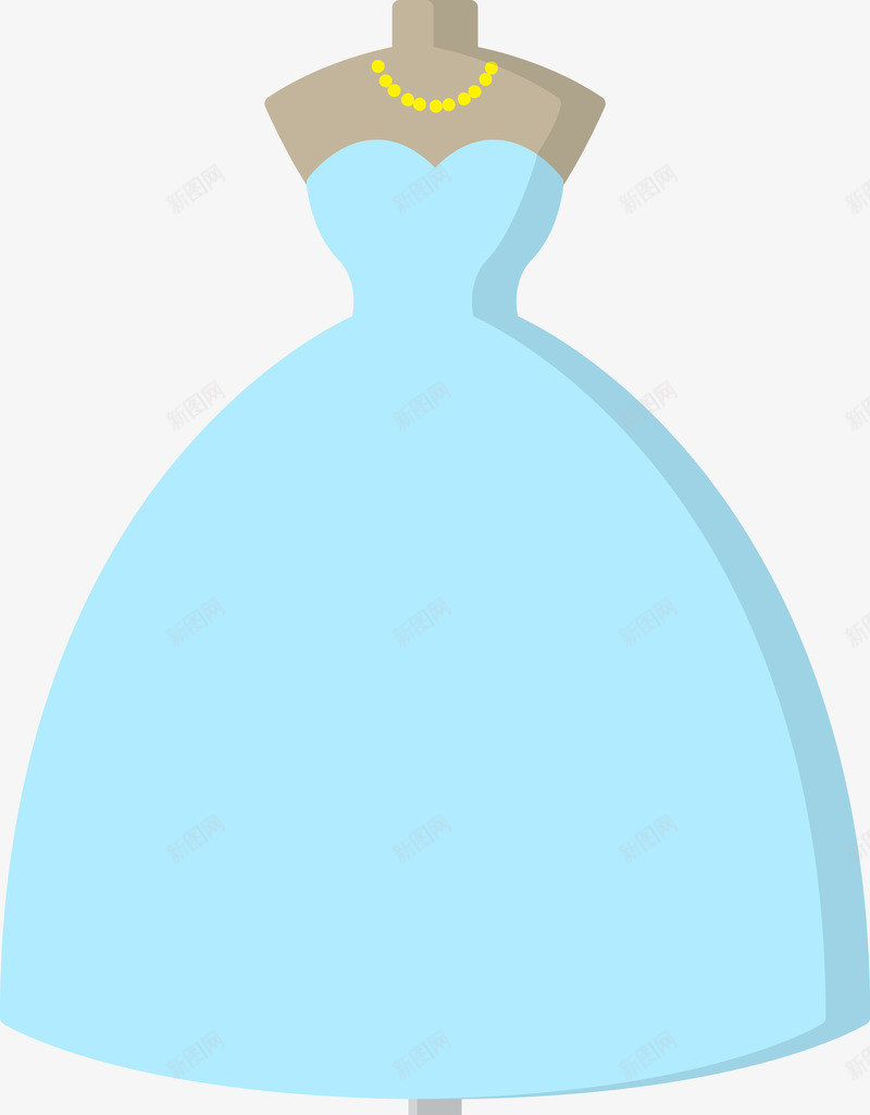 蓝色卡通长裙png免抠素材_新图网 https://ixintu.com 女性服饰 女装 服装 真丝连衣裙 真丝长裙 蓝色 裙子 连衣裙 长裙