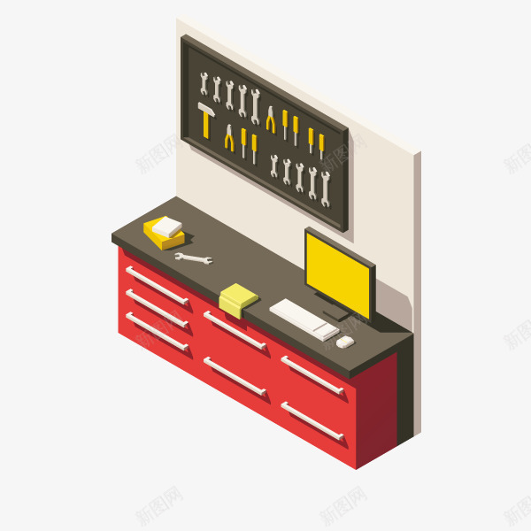 卡通机械汽修图样装饰png免抠素材_新图网 https://ixintu.com 卡通机械培训设计 扁平化汽修样式 机械维修插画 汽修工人工作图样 汽车维修图样 网页设计