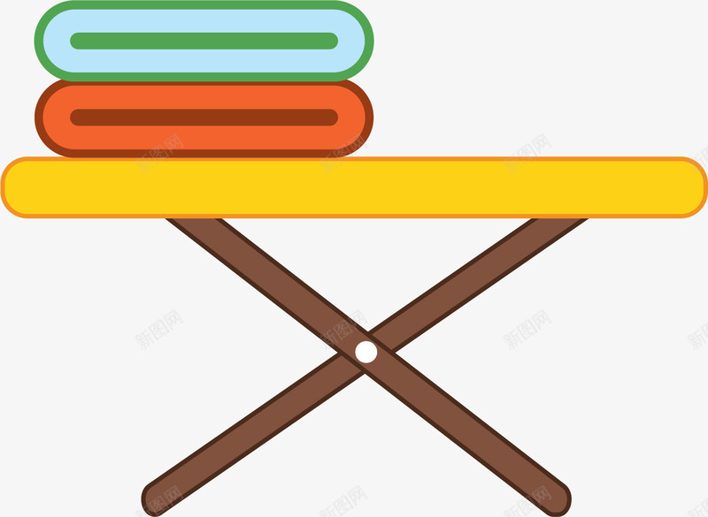 交叉卡通折叠衣服矢量图eps免抠素材_新图网 https://ixintu.com 交叉 卡通风格 折叠衣服 洗衣房 洗衣房元素 洗衣符号 电熨板 矢量图
