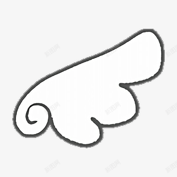 线条翅膀png免抠素材_新图网 https://ixintu.com 白色 素材 翅膀 颜色