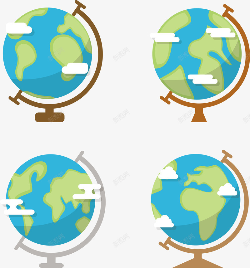 卡通地理地球仪矢量图ai免抠素材_新图网 https://ixintu.com 产品 仪器设计 卡通 地球 学习设计 精美 矢量图