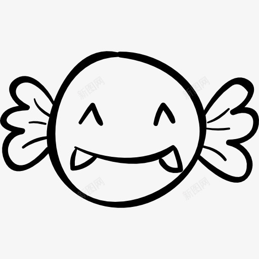 万圣节糖果怪兽用毒牙图标png_新图网 https://ixintu.com 万圣节 可怕的怪物 甜 糖果 脸獠牙 食品