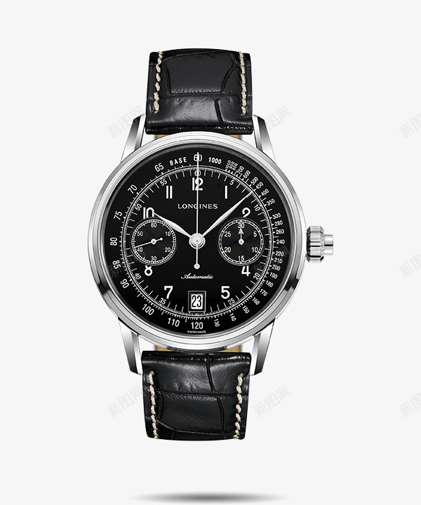 浪琴腕表手表黑色男表png免抠素材_新图网 https://ixintu.com LONGINES 产品实物 手表 机械男表 机械表 浪琴 男士 男士手表 腕表