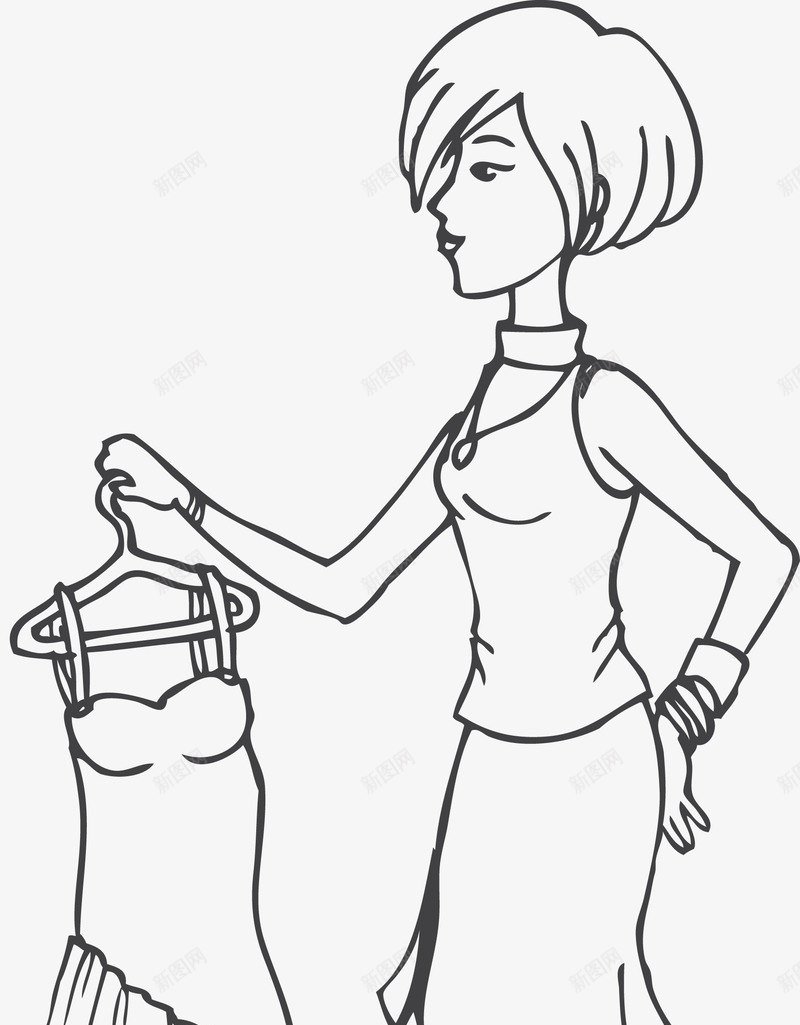 拿着衣服的女孩矢量图ai免抠素材_新图网 https://ixintu.com 人物 卡通人物 卡通女孩 售货员 女孩 手绘 手绘女孩 服务员 矢量女孩 简笔画女孩 矢量图