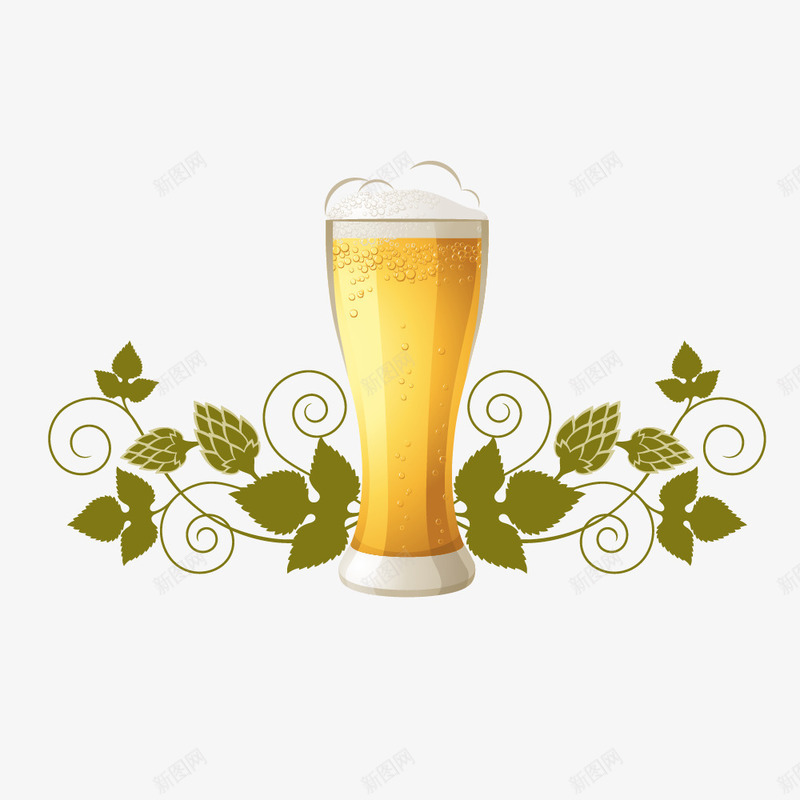杯装啤酒标签矢量图eps免抠素材_新图网 https://ixintu.com 啤酒 杯装 花边 酒水 矢量图