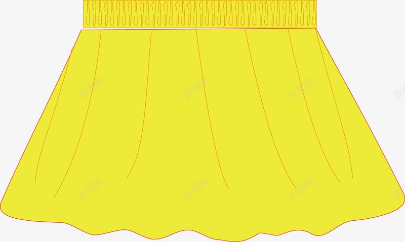 女性服装黄色短袖图png免抠素材_新图网 https://ixintu.com 女装 服装 服饰 百褶裙 矢量裙子 短裙 美丽裙子 裙子 裙子服饰 长裙