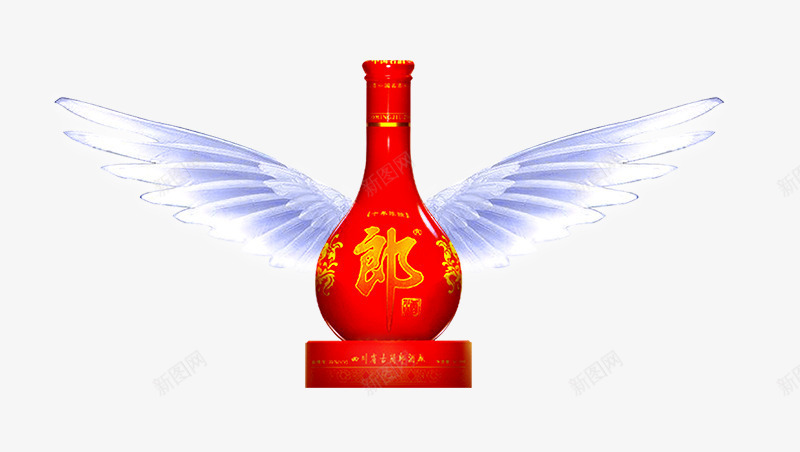 产品实物郎酒psd免抠素材_新图网 https://ixintu.com 中国名酒 产品实物郎酒 白酒 翅膀 酒水