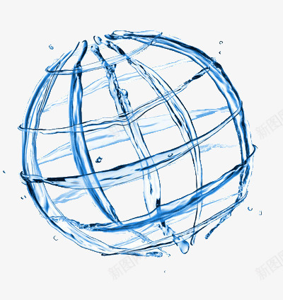 环绕地球的水png免抠素材_新图网 https://ixintu.com 水资源 爱护 节约