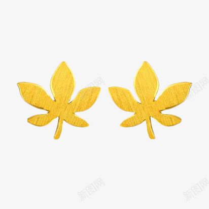 周大福树叶黄金耳钉png免抠素材_新图网 https://ixintu.com 产品实物 周大福 树叶 珠宝首饰 黄金耳钉