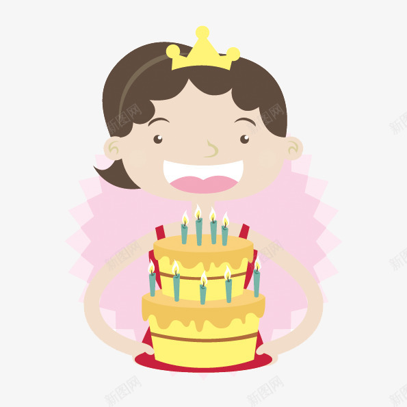 捧着蛋糕的卡通小女孩png免抠素材_新图网 https://ixintu.com 卡通女人 女孩 女性聚会 庆典 庆祝 庆祝活动 欢庆 甜点 生日 皇冠 糕点 聚会 蛋糕 蜡烛 贵妇人