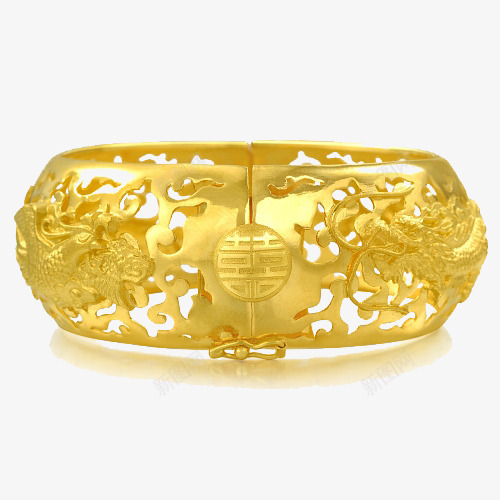 周生生黄金手镯足金通花龙凤婚嫁png免抠素材_新图网 https://ixintu.com 产品实物 双十一宝贝 电商产品