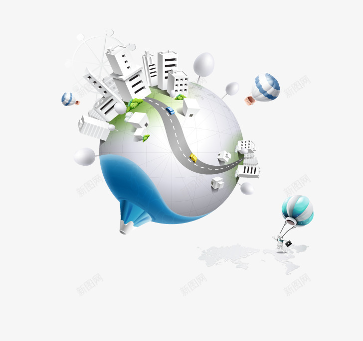 科技感地球png免抠素材_新图网 https://ixintu.com 创意 地球 城市