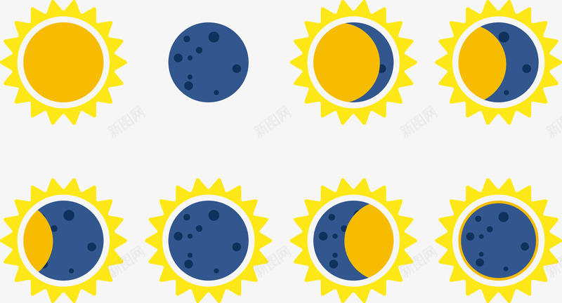 com 创意 卡通 地球 太阳 彩绘 自然景观 颜色 矢量图