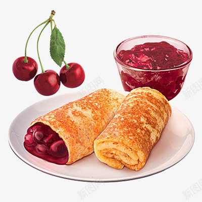 樱桃面包png免抠素材_新图网 https://ixintu.com 樱桃酱 美食 面包 食物