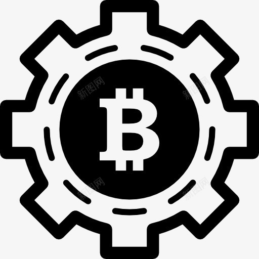 比特币的机械符号图标png_新图网 https://ixintu.com 互联网 接口 机械 比特币 符号 象征 钱 钱字符号 齿轮