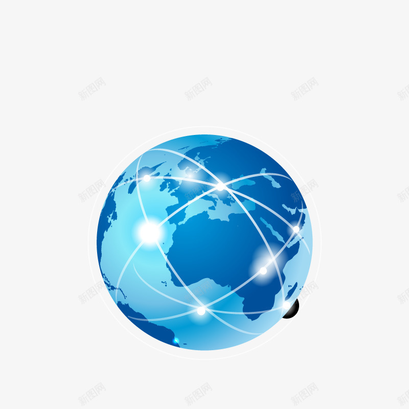 地球发光png免抠素材_新图网 https://ixintu.com 商务 地球矢量 环球 蓝色