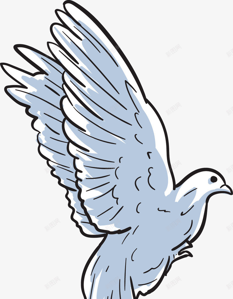 蓝色手绘卡通和平鸽png免抠素材_新图网 https://ixintu.com 传书 信鸽 可爱 和平鸽 时尚 白色 翅膀 翱翔 蓝色 飞鸽传书 鸽子