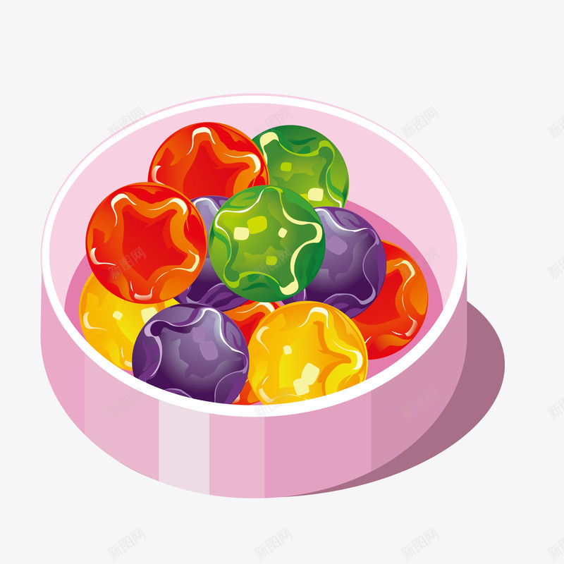 彩色糖果盒png免抠素材_新图网 https://ixintu.com 好吃的 彩色的 甜甜的 糖果 糖果盒 美味的
