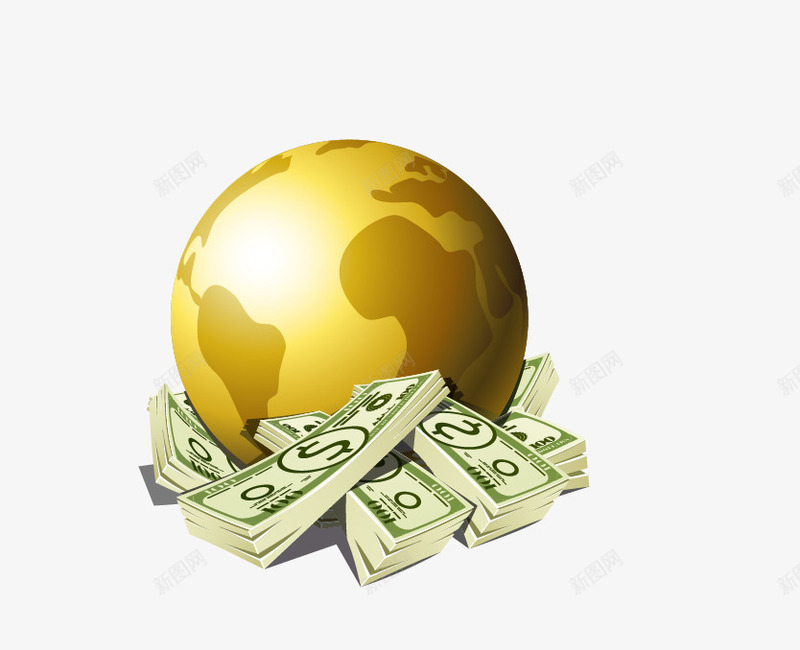 金融地球金钱元素png免抠素材_新图网 https://ixintu.com 地球 地球金融 欧元 矢量地球 美元 金币 金融 金融地球