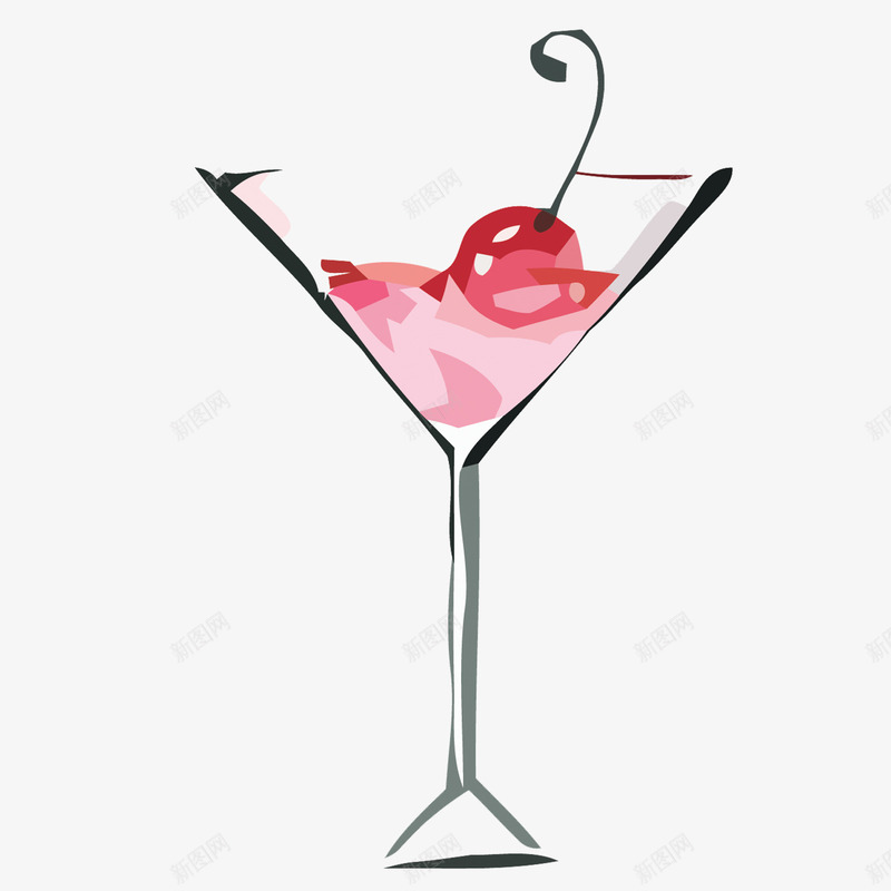 一杯樱桃鸡尾酒png免抠素材_新图网 https://ixintu.com 樱桃 矢量素材 素材 鸡尾酒