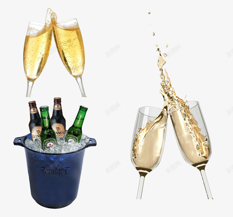 啤酒香槟干杯png免抠素材_新图网 https://ixintu.com 啤酒 干杯 干杯png图片 香槟