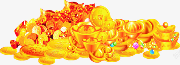 卡通黄金珠宝png免抠素材_新图网 https://ixintu.com 卡通 珠宝 黄金