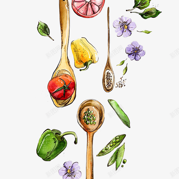 烹饪蔬菜png免抠素材_新图网 https://ixintu.com 各种蔬菜 手绘素菜 手绘蔬菜 新鲜蔬菜 素食主义 绿色食品 营养美味