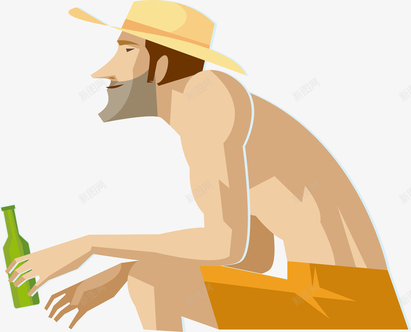 夏日海边撸串喝啤酒插画矢量图ai免抠素材_新图网 https://ixintu.com 人物 人物插画 卡通 插画 海边撸串喝啤酒 设计插画 矢量图