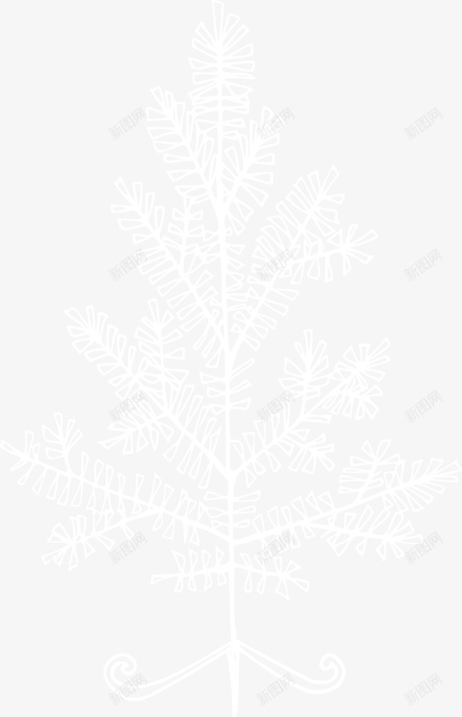 冰晶树叶png免抠素材_新图网 https://ixintu.com 冬天 冬季元素 树叶 植物