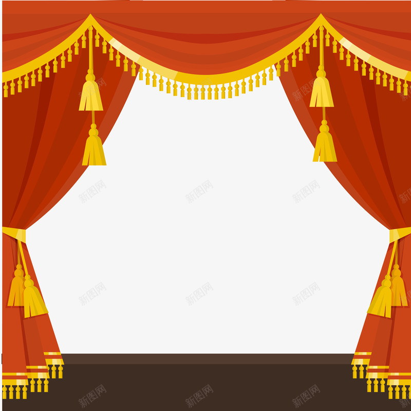 舞台场景png免抠素材_新图网 https://ixintu.com 拉开 红色幕布 舞台场景