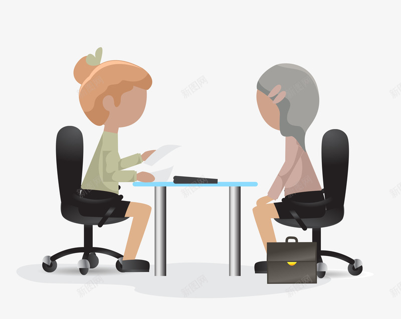 办理业务的人png免抠素材_新图网 https://ixintu.com 公司 前台 办理业务 卡通人物 卡通女性 柜员 职员