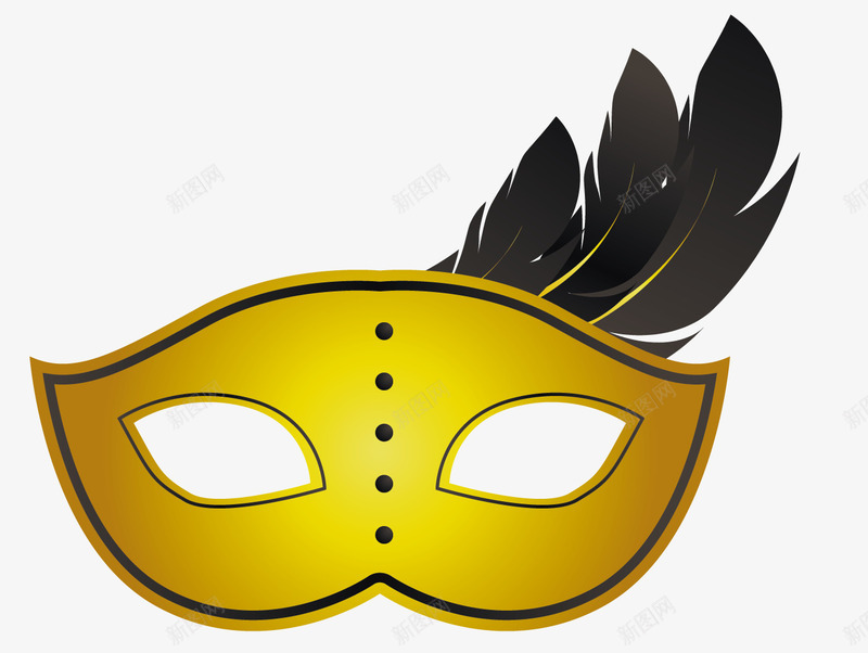 黑色描边黄金面具png免抠素材_新图网 https://ixintu.com 假面舞会面具 假面面具 描边 矢量面具 舞会面具 舞会面罩 面具
