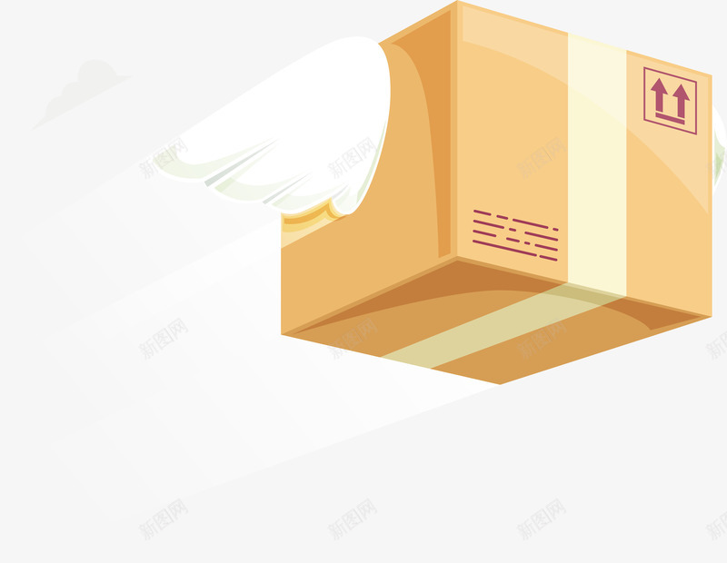 飞翔翅膀纸箱png免抠素材_新图网 https://ixintu.com 快递箱 矢量png 纸箱 翅膀 翅膀纸箱 飞翔