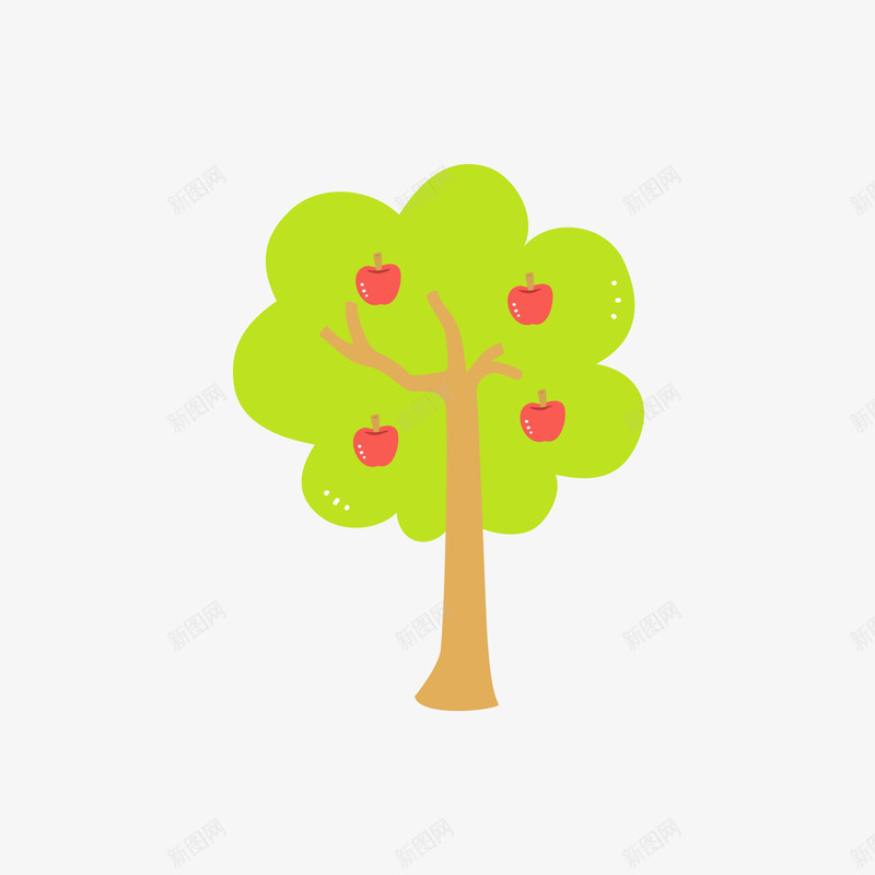 绿色苹果树和红色苹果矢量图ai免抠素材_新图网 https://ixintu.com 矢量苹果 矢量苹果树 红色 绿色 苹果 苹果树 矢量图