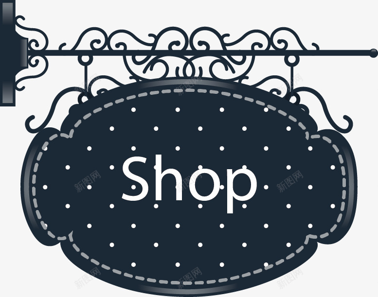 店铺挂牌装饰矢量图ai免抠素材_新图网 https://ixintu.com 店铺 挂牌 植物 欧式 欧式花纹 装饰 矢量图