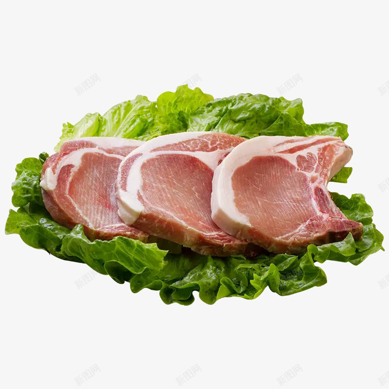菜叶上的肉png免抠素材_新图网 https://ixintu.com 新鲜肉片 生菜叶 生鲜 绿叶 美食 肉排 蔬菜