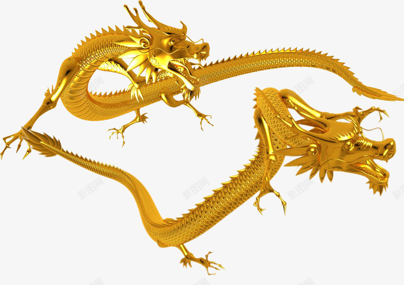 双龙在天psd免抠素材_新图网 https://ixintu.com 中国风 产品实物 黄金制品 龙