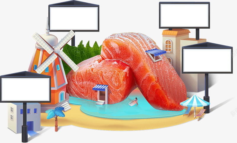 创意店铺产品展示效果鲜肉png免抠素材_新图网 https://ixintu.com 产品 创意 展示 店铺 效果 鲜肉