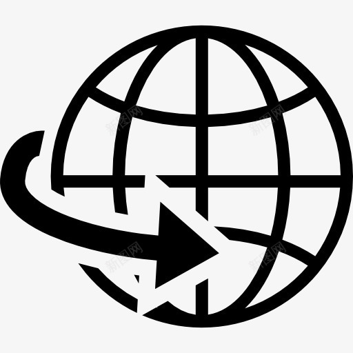 地球栅格符号与箭头图标png_新图网 https://ixintu.com 地球网格形状 箭 行星 象征地球