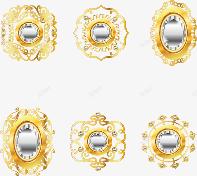 手绘黄金珠宝png免抠素材_新图网 https://ixintu.com 手绘 珠宝 璀璨 黄金
