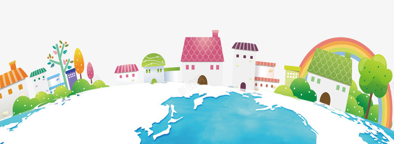 卡通地球房子装饰图bannerpng免抠素材_新图网 https://ixintu.com banner png 卡通 卡通地球 卡通房子 装饰图