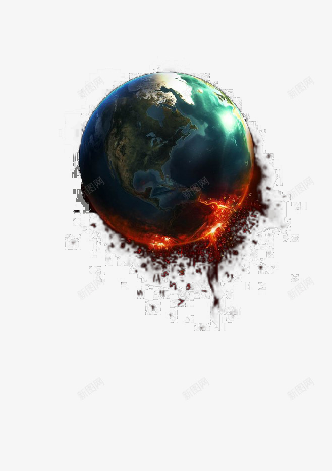 地球矢量图eps免抠素材_新图网 https://ixintu.com 地球 海报 火焰 矢量图