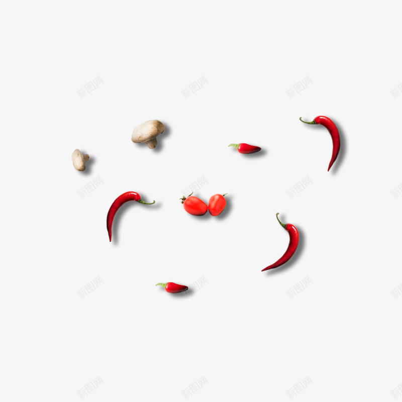披萨蔬菜食材png免抠素材_新图网 https://ixintu.com 圣女果 披萨食材 蔬菜 蘑菇 辣椒