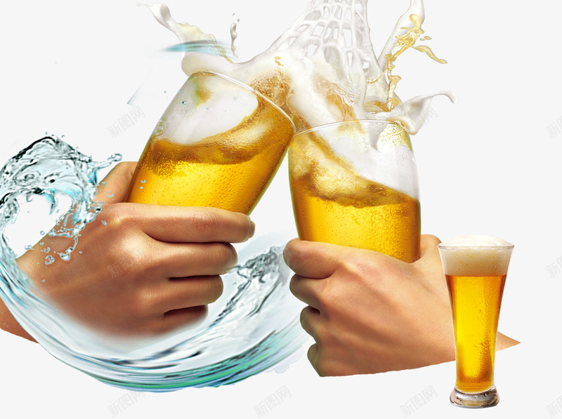 一起干杯png免抠素材_新图网 https://ixintu.com 啤酒促销 啤酒碰杯 宣传页 干一杯 庆祝 聚会