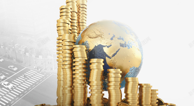 金融理财地球金币png免抠素材_新图网 https://ixintu.com 地球 理财 金币 金融