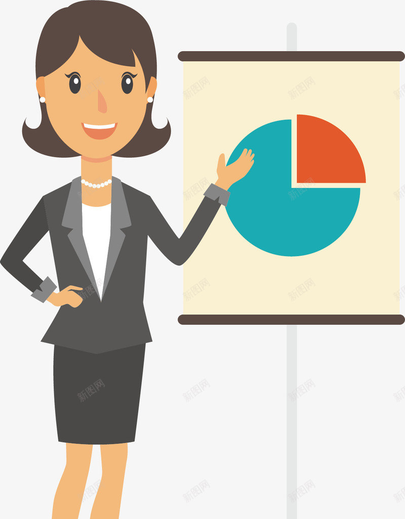 业绩回报演讲矢量图eps免抠素材_新图网 https://ixintu.com 商务女性 数据分析 汇报 演讲 矢量素材 矢量图